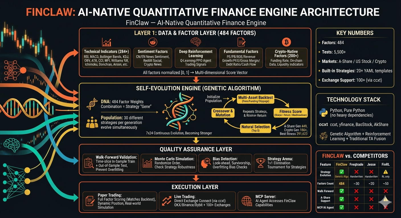 FinClaw — Self-Evolving Trading Intelligence