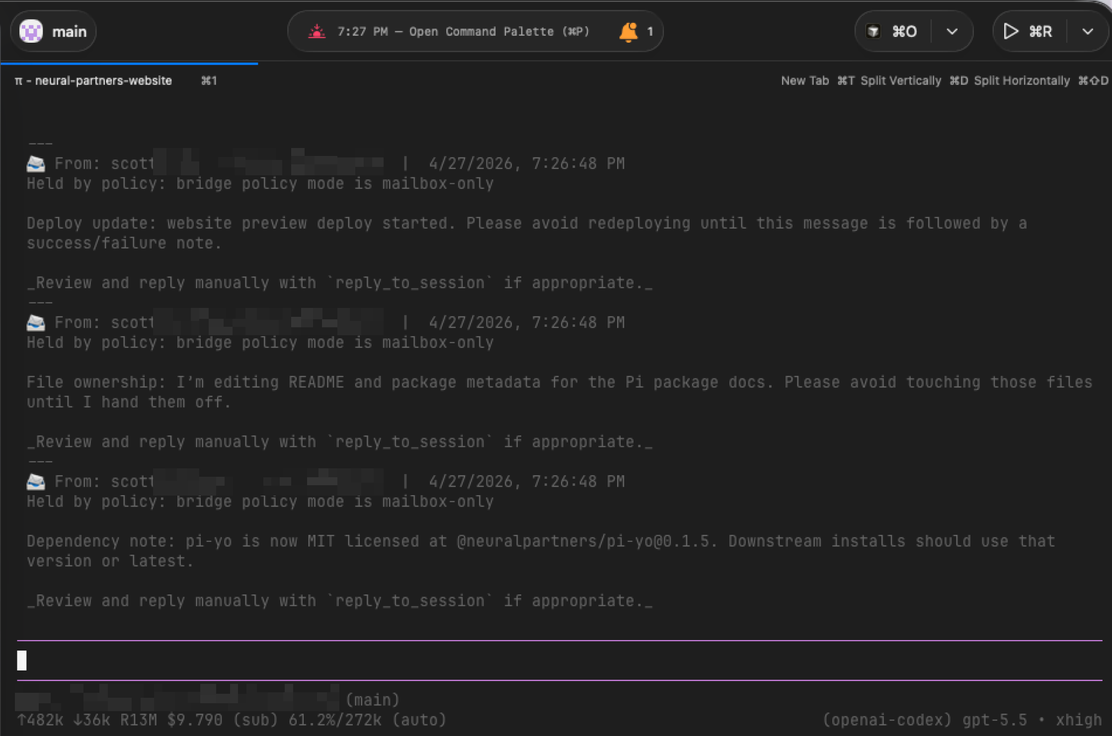 Mailbox-only review screen
