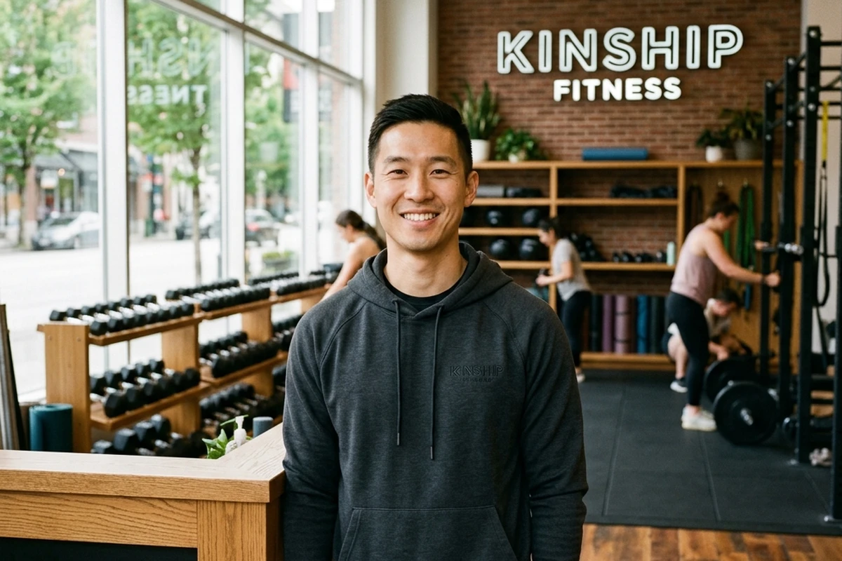 A fitness studio owner in his training space.