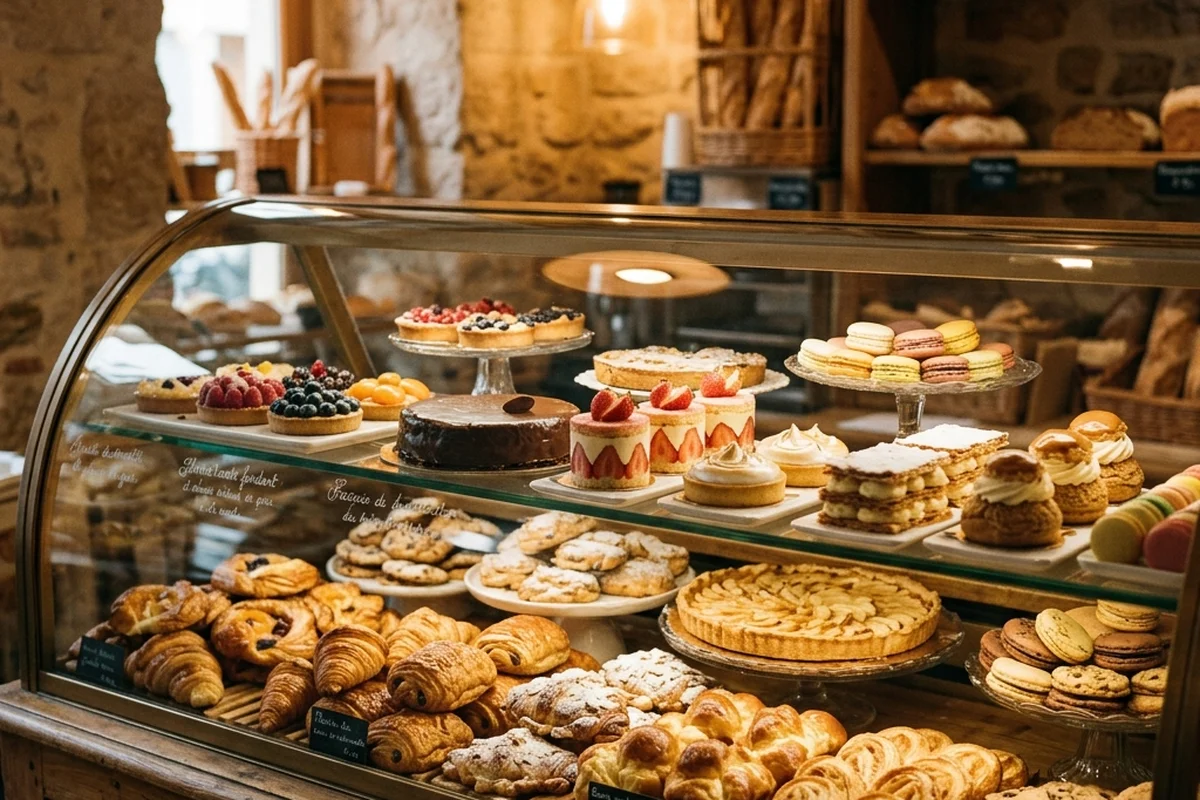 The counter at Maison Dorée, a Brussels café-pâtisserie