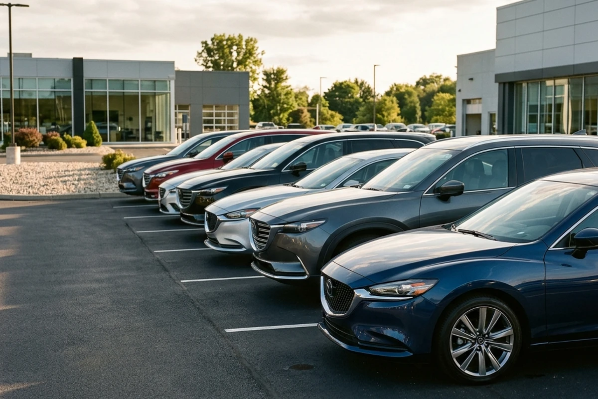 Evans Auto Sales lot with inventory