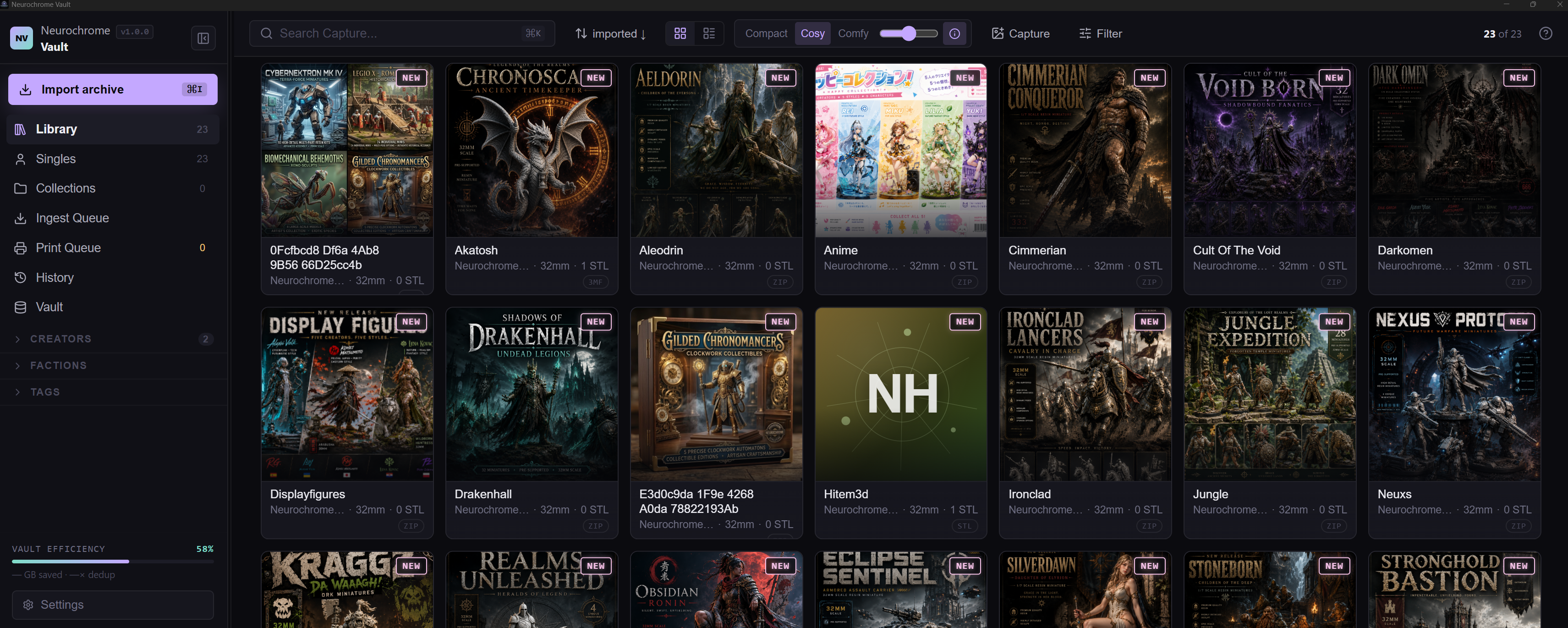 Neurochrome Vault: Dark Theme Library with Integrated Gallery