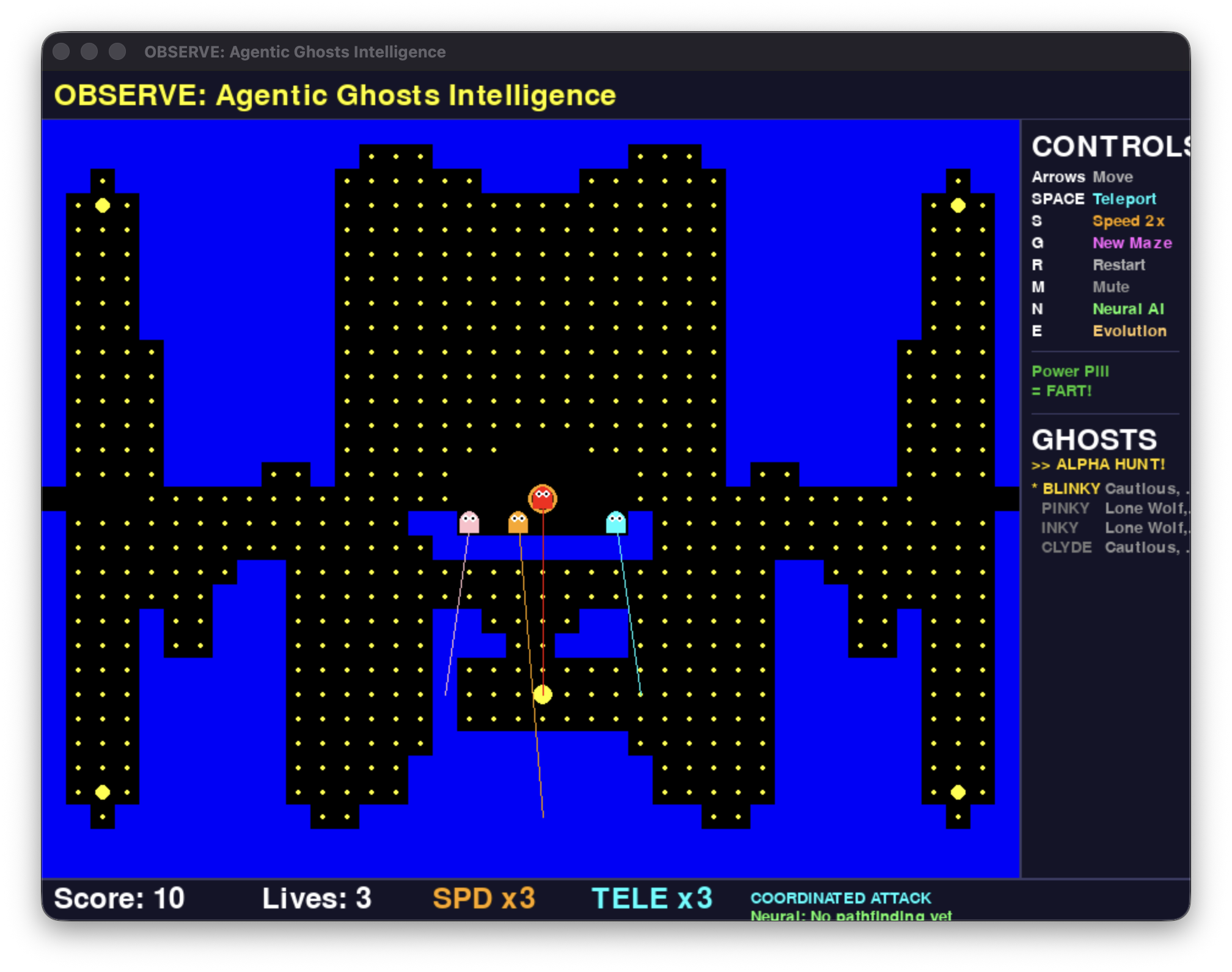 Pacman ML gameplay 2 — alpha pack