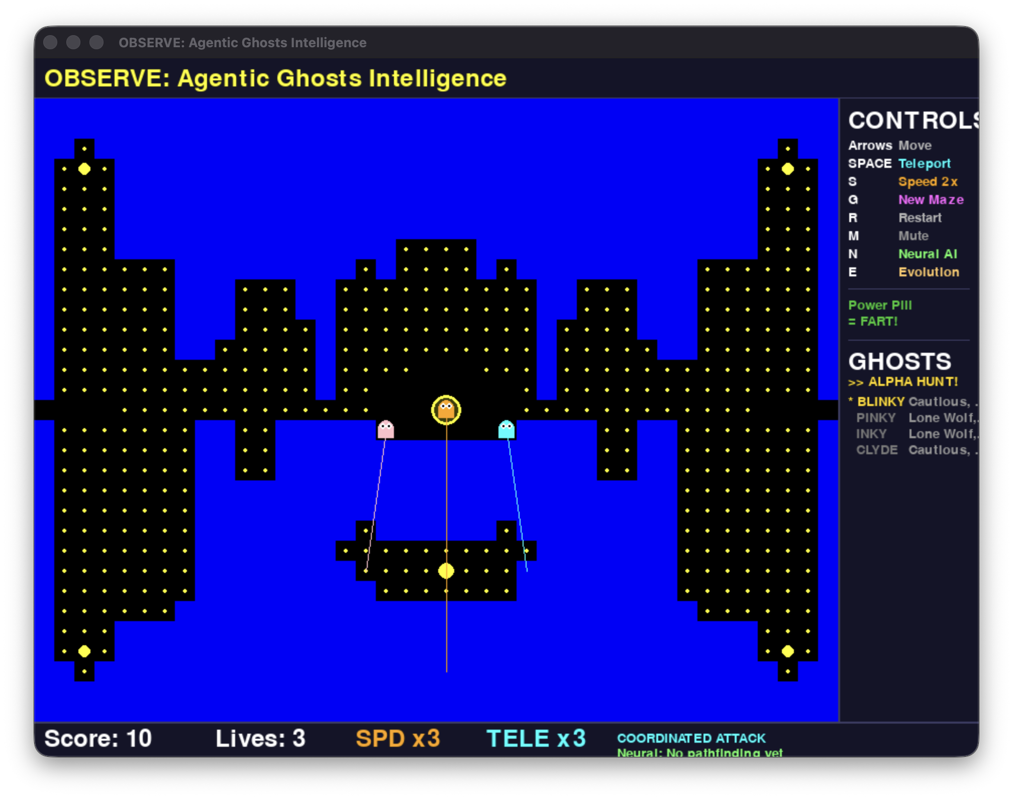 Pacman ML gameplay 3 — power pellet