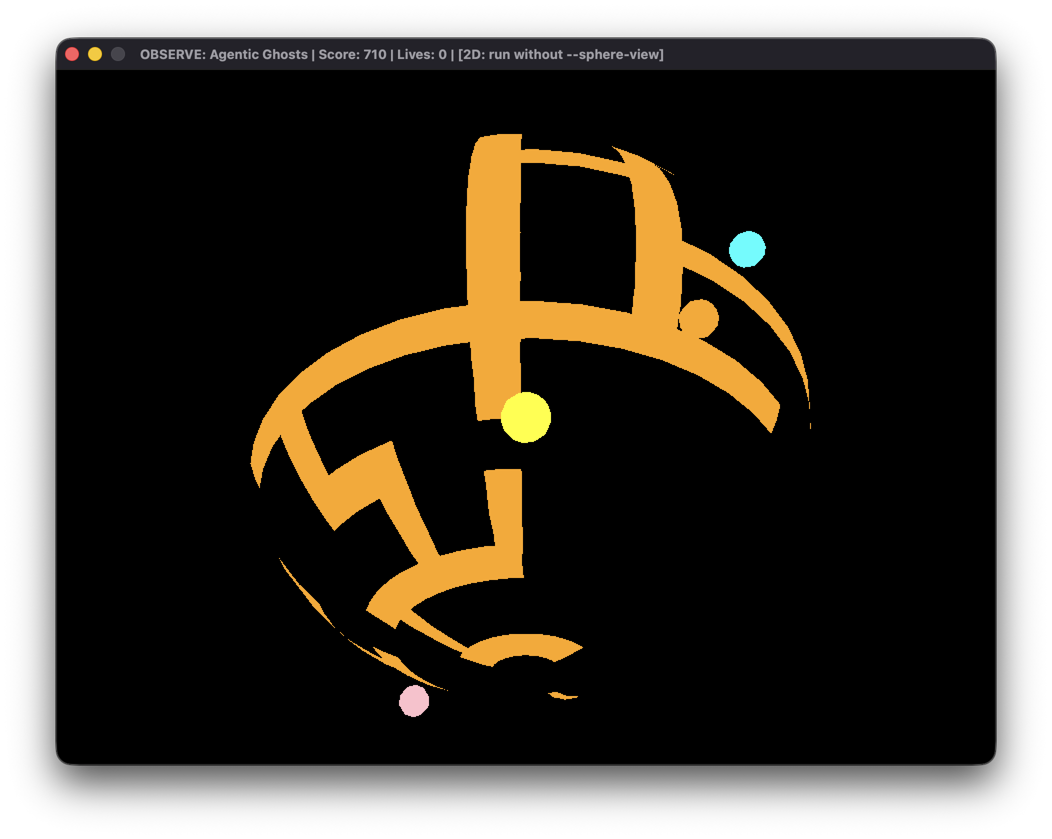 Pacman 3D sphere 4 — wrap and chase