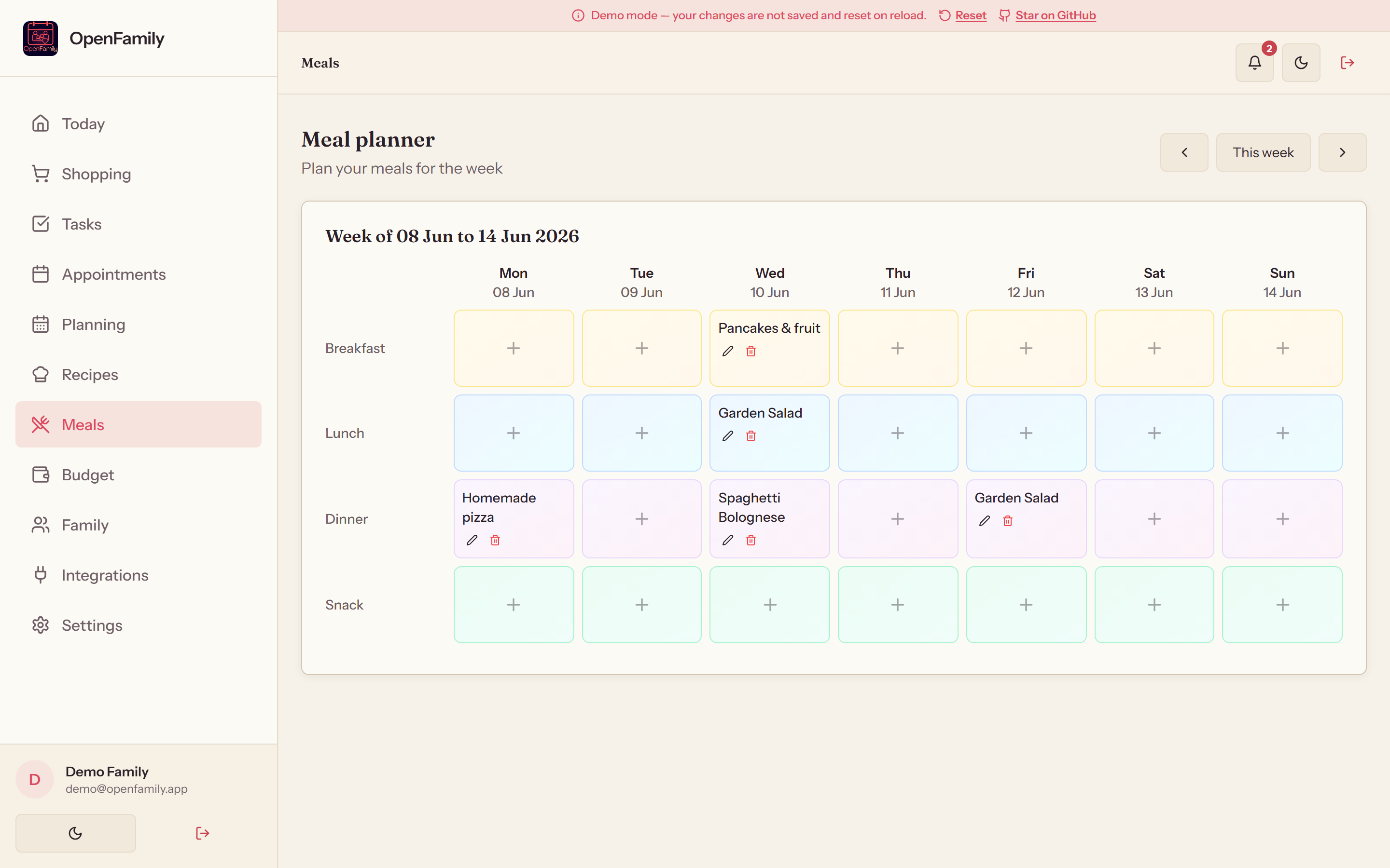 Meal planner