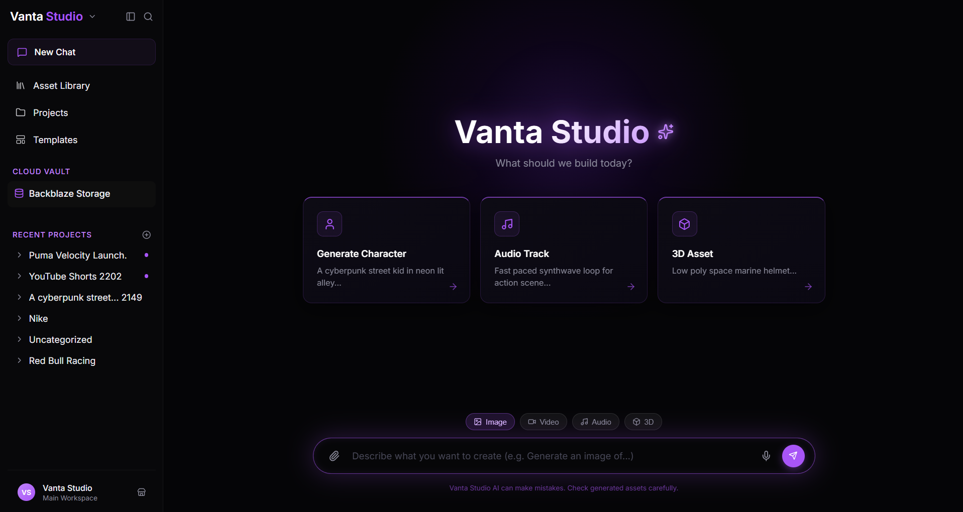 Vanta Studio UI