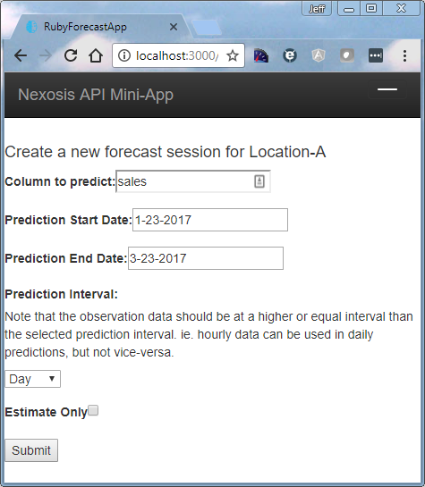 submit forecast