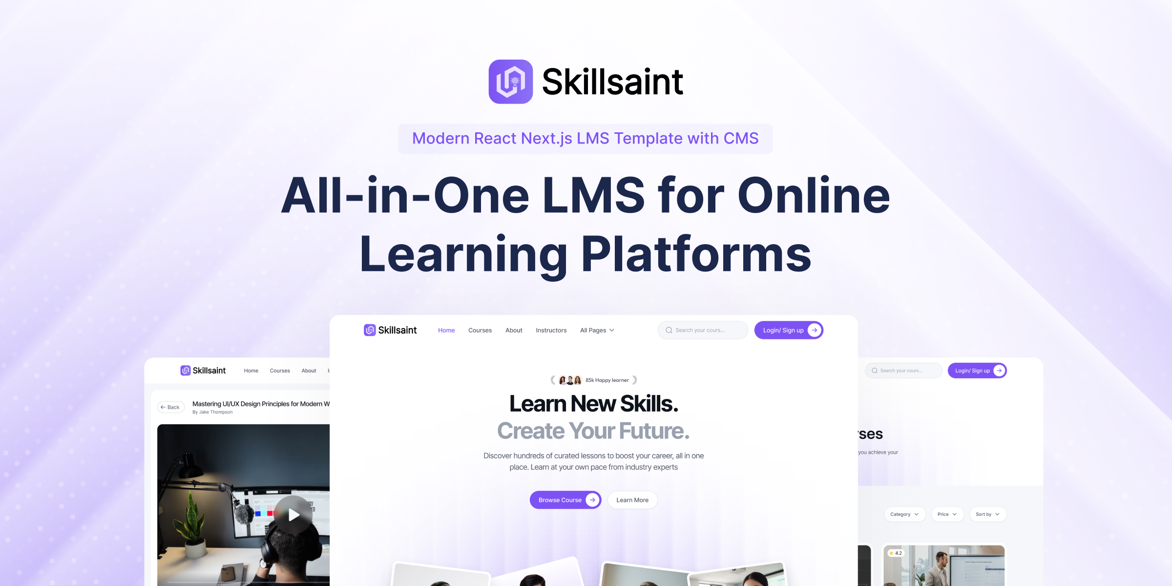 Skillsaint - React Next.js Sanity LMS Template