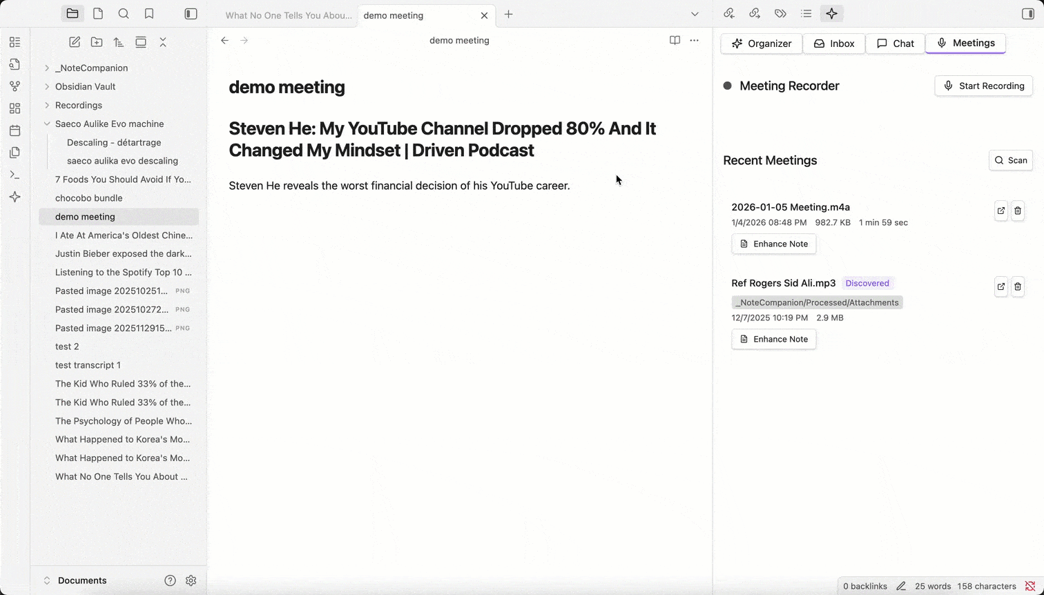 Meeting Recorder & Note Enhancement