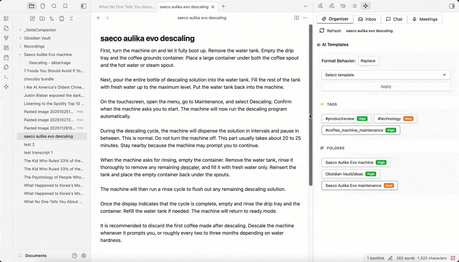 File Organization Interface