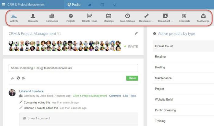 agency management software crm podio