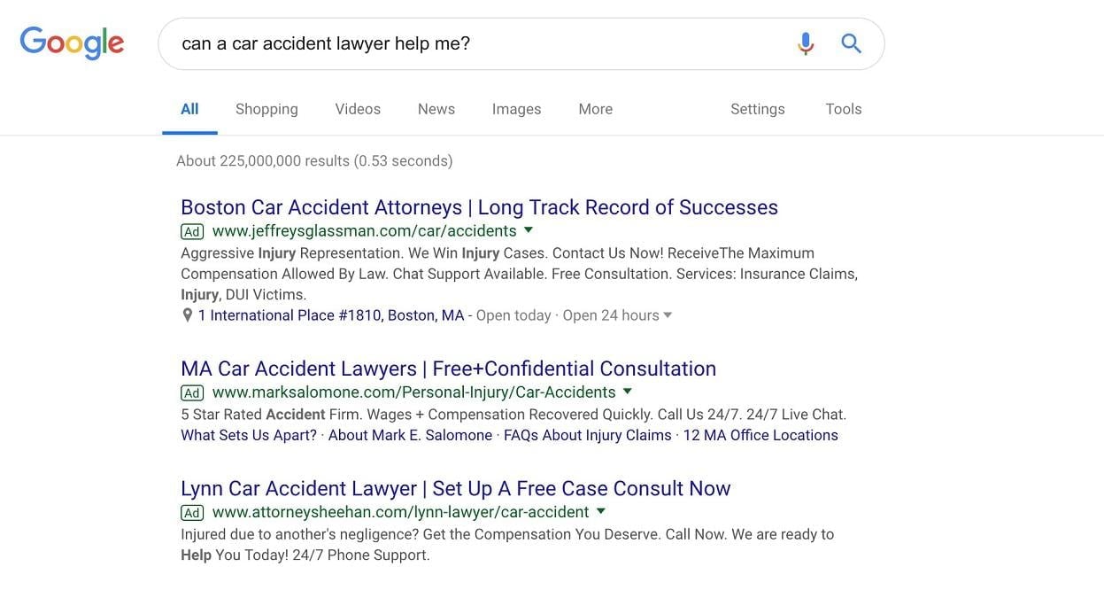 lawyer marketing strategies SERP