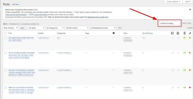 WordPress search example