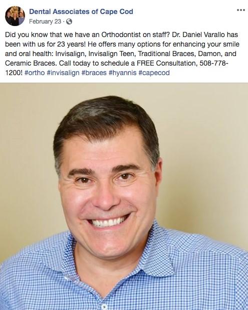 Facebook ads for dentists with personalized ad copy