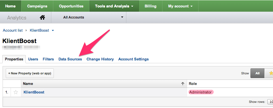 Google Analytics Data Sources