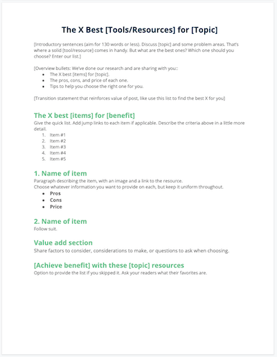 tool/resource list blog post template