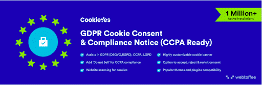 CookieYes GDPR Cookie Consent & Compliance Notice Plugin - Ultimate List of Plugins to Make and Scale a Fully Functional WooCommerce Store