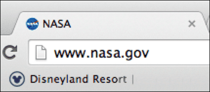 NASA browser tab showing the icon in the tab