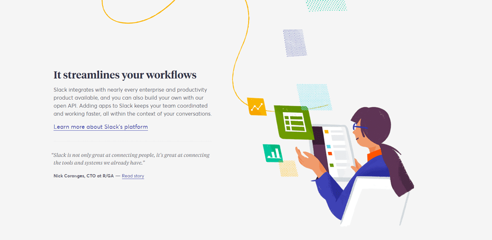 slack To tell a story 5 Awesome Ways to Use Illustration in Your Business Web Design