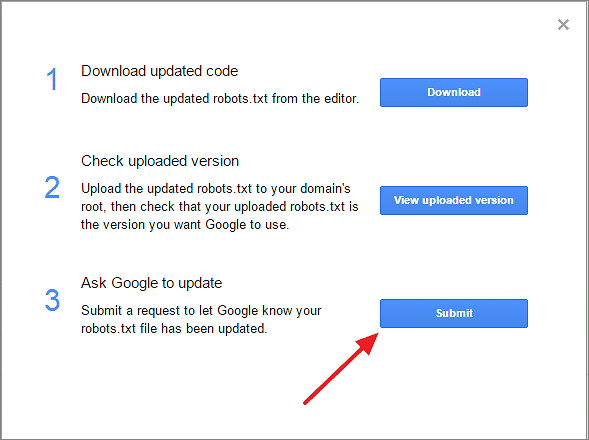 ask google to update file