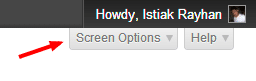 ‘Screen Options. Click on it