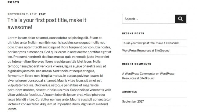 Post front-page - WordPress