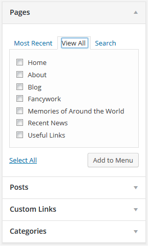 add page to wp nav menus