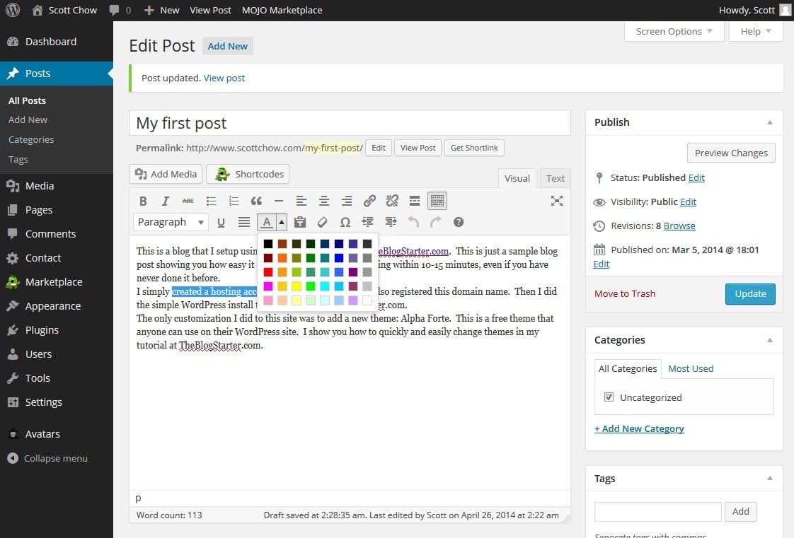 Featured image of post Editing Text Color and Size in WordPress