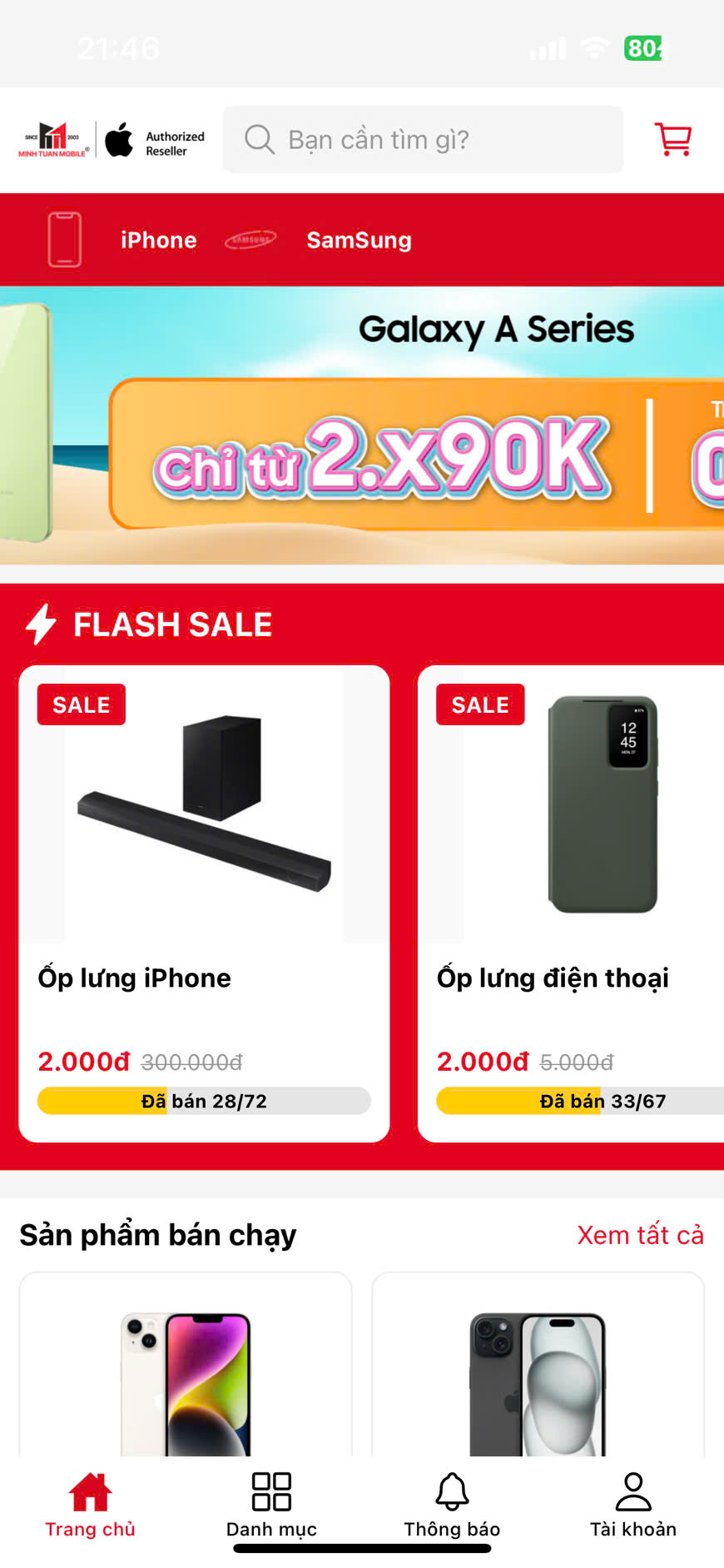 Xây dựng ứng dụng cửa hàng điện thoại MT Mobile
