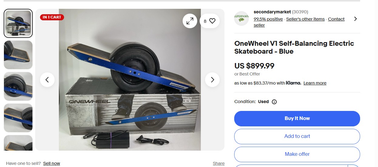 OneWheel V1 Self-Balancing Electric Skateboard
