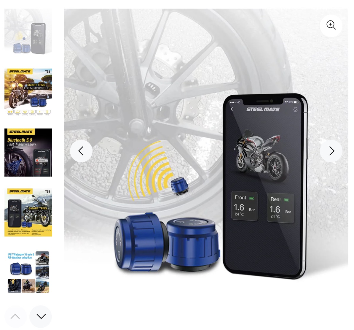 SteelMate Bluetooth Tire Pressure Monitoring System (TPMS)