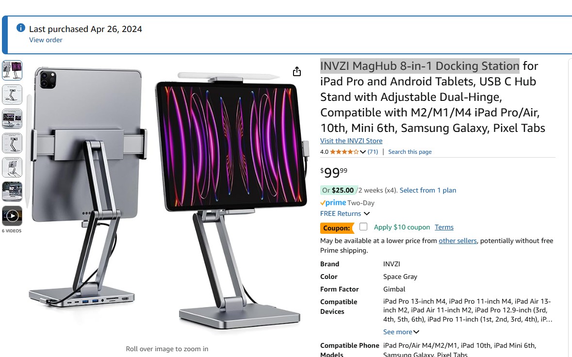 INVZI MagHub 8-in-1 USB-C Docking Station for MacBook