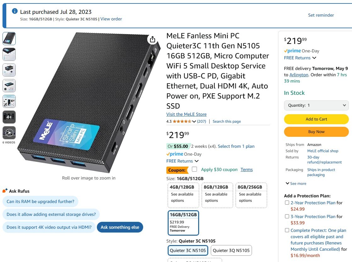 MeLE Quieter3Q Mini PC with Intel N5105 Processor