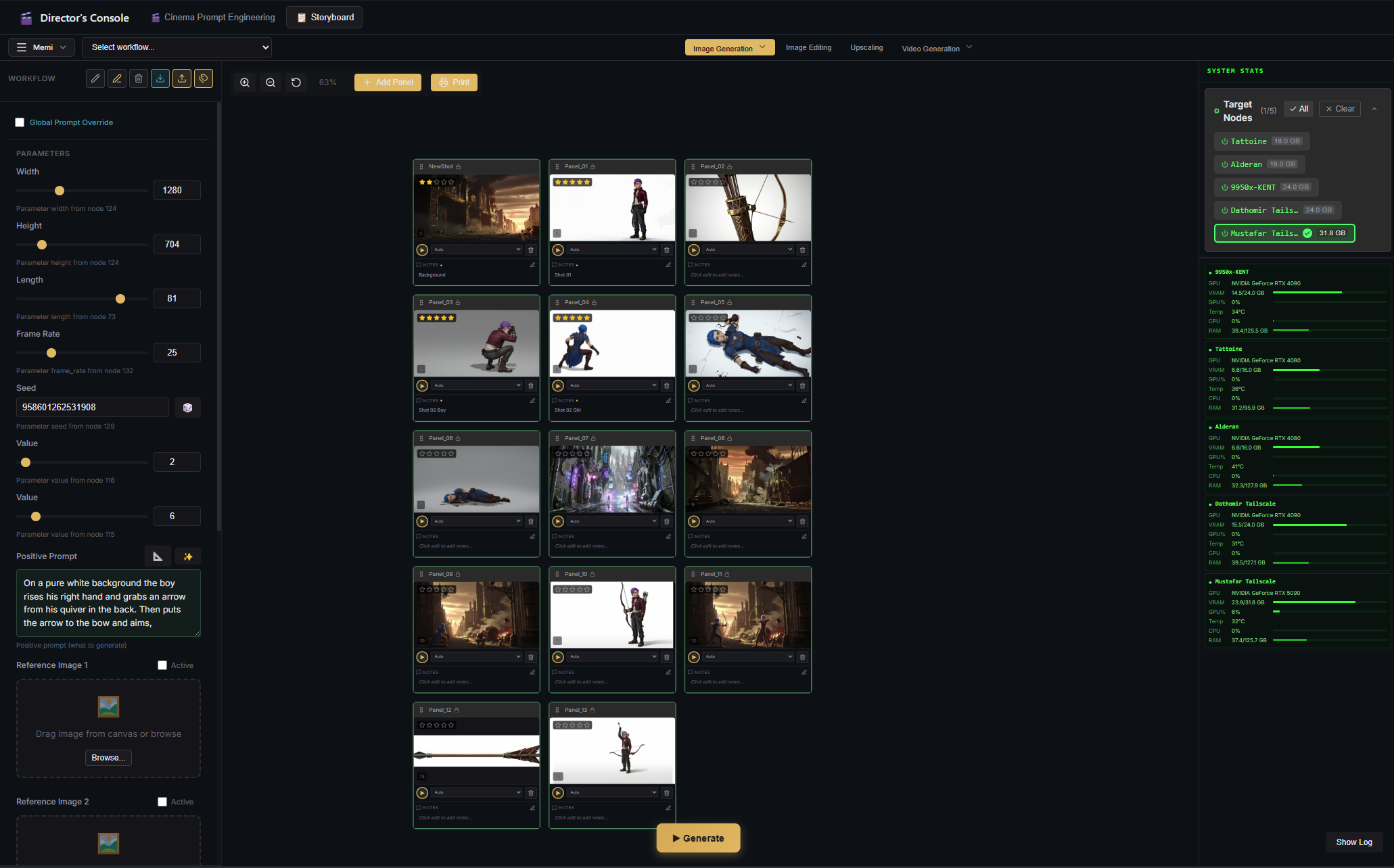 Storyboard Canvas with Project