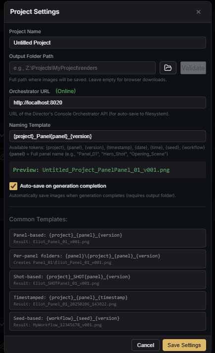 Project Settings