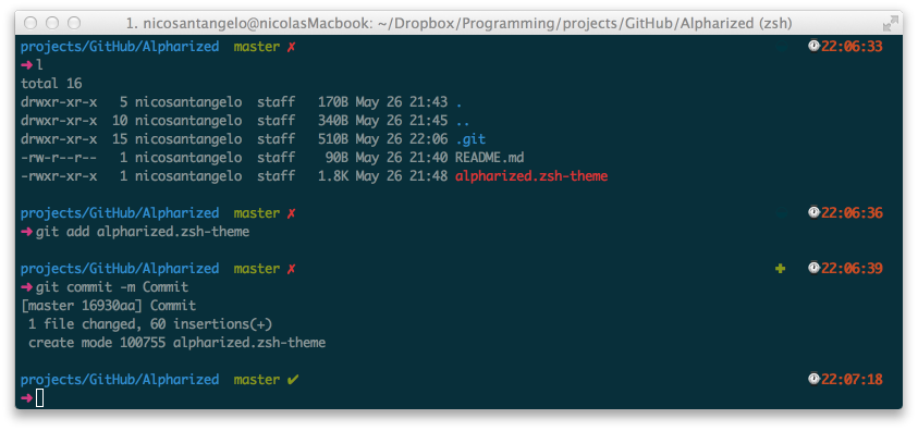 alpharized - Optimized to work with solarized dark terminals. It's a modified version of the avit theme.