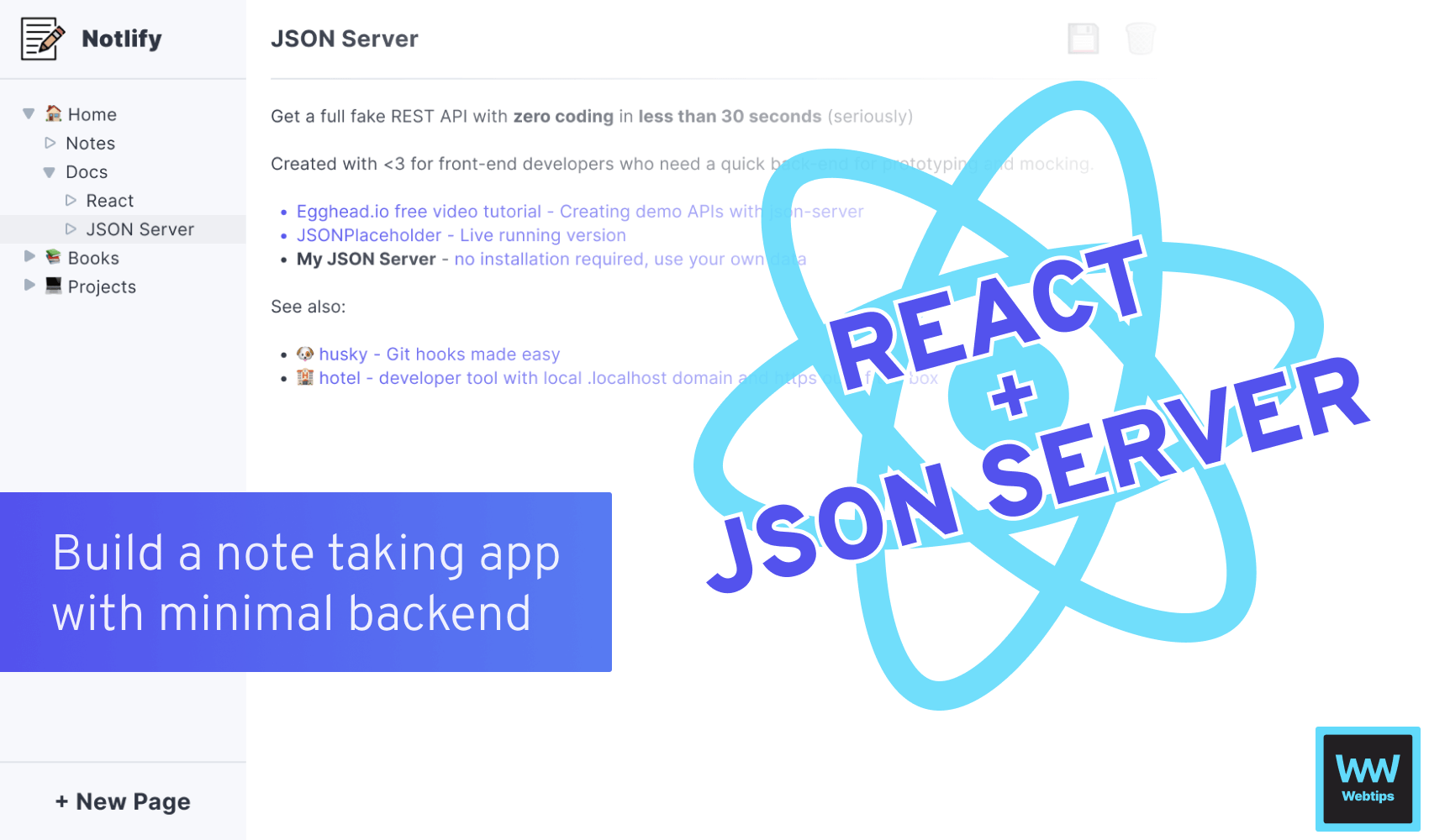 A note taking app created with React + JSON Server