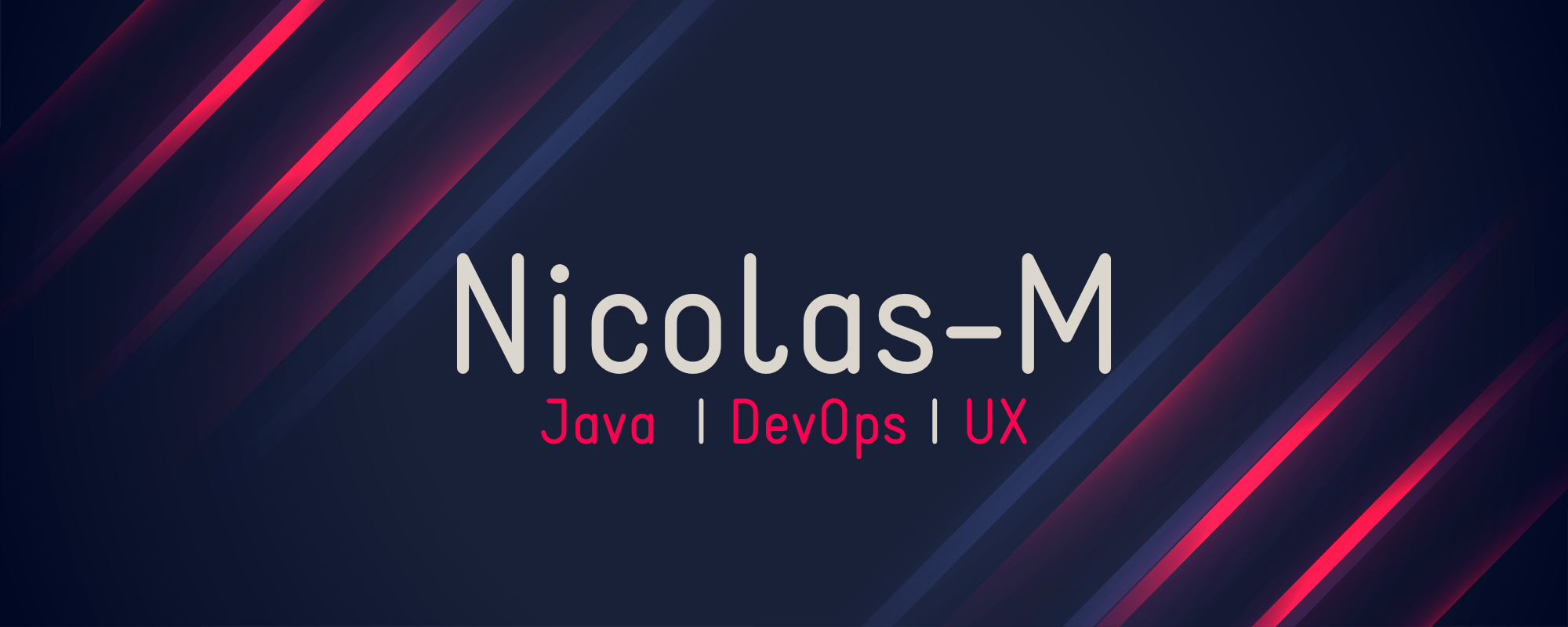Banner that says Nicolas-M: Software Development | UX | DevOps