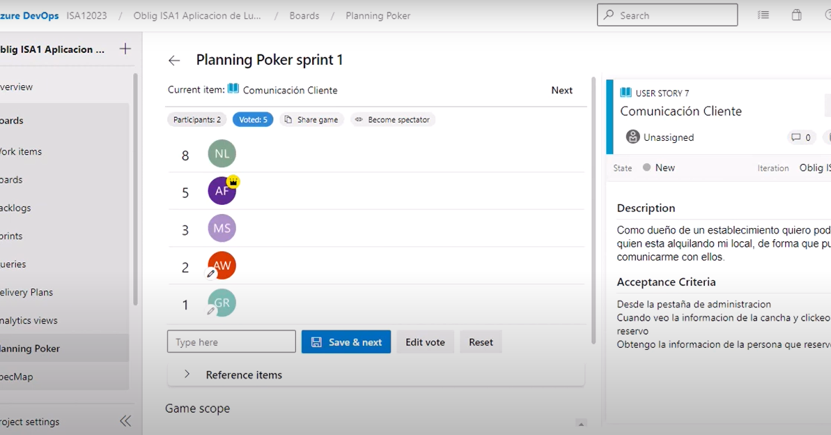 Planning Poker paso 1