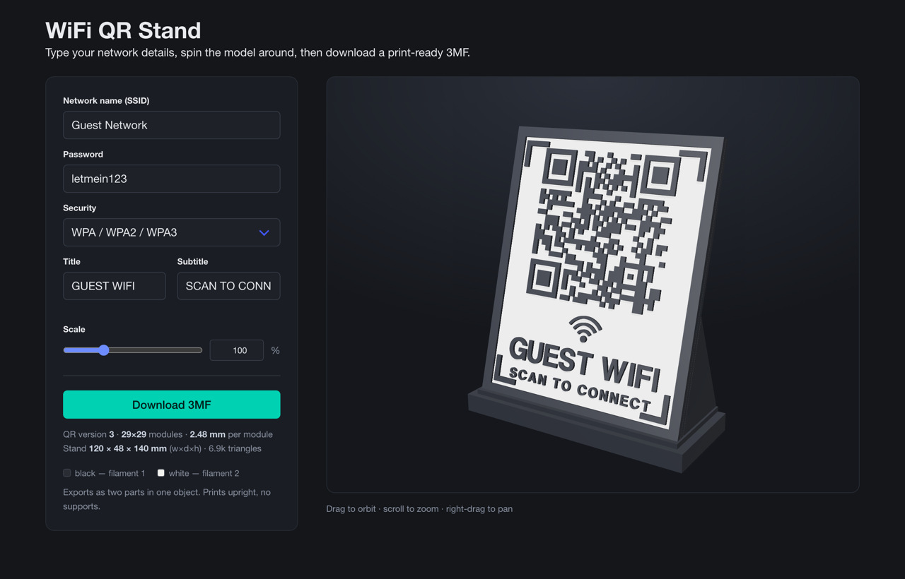 WiFi QR Stand