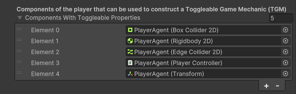 PlayerAgentComponentListForTGM