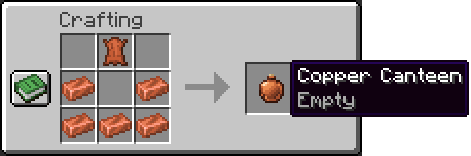 Five copper ingots and a leather make a Copper Canteen