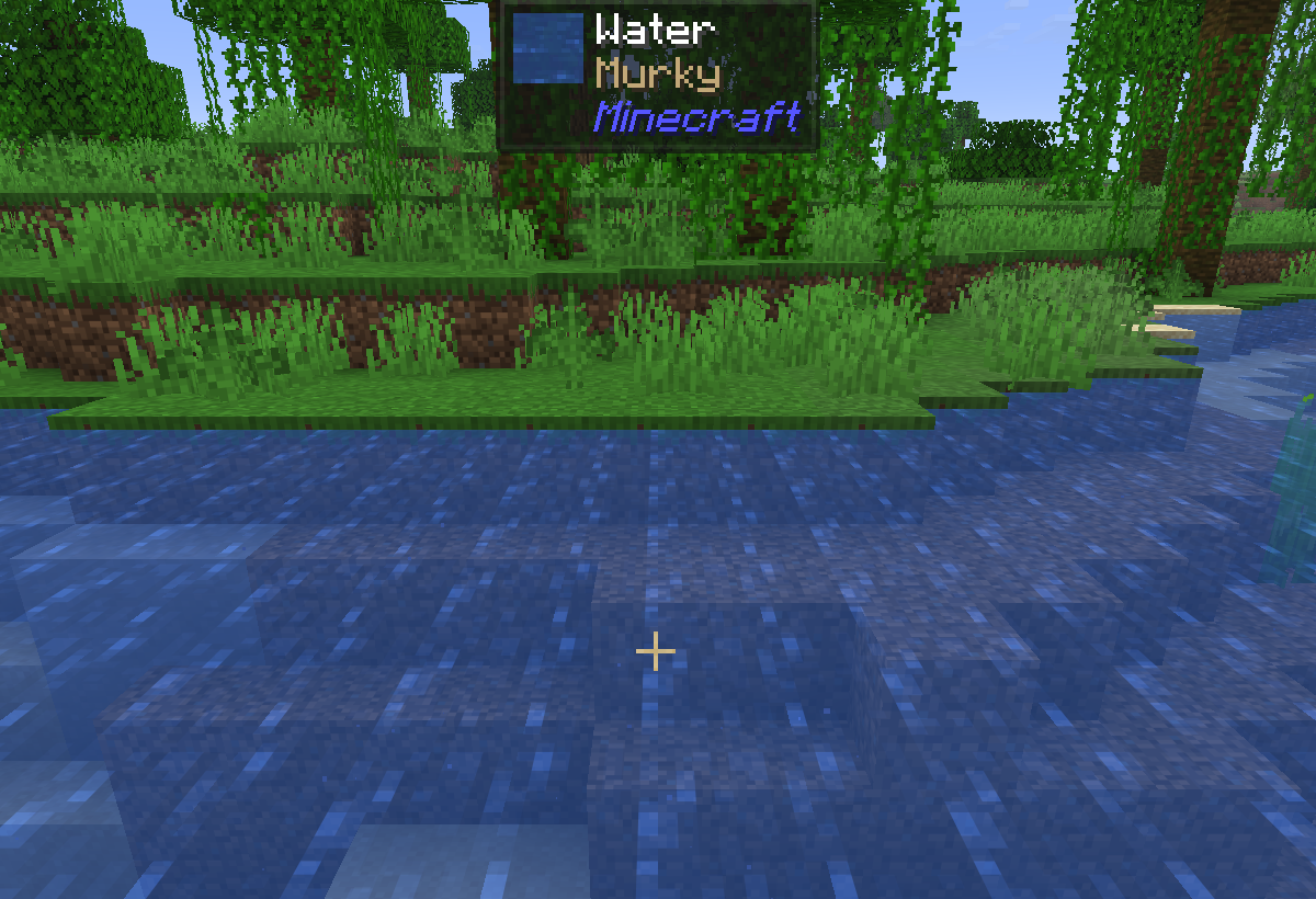 Jade showing the water grade under the crosshair