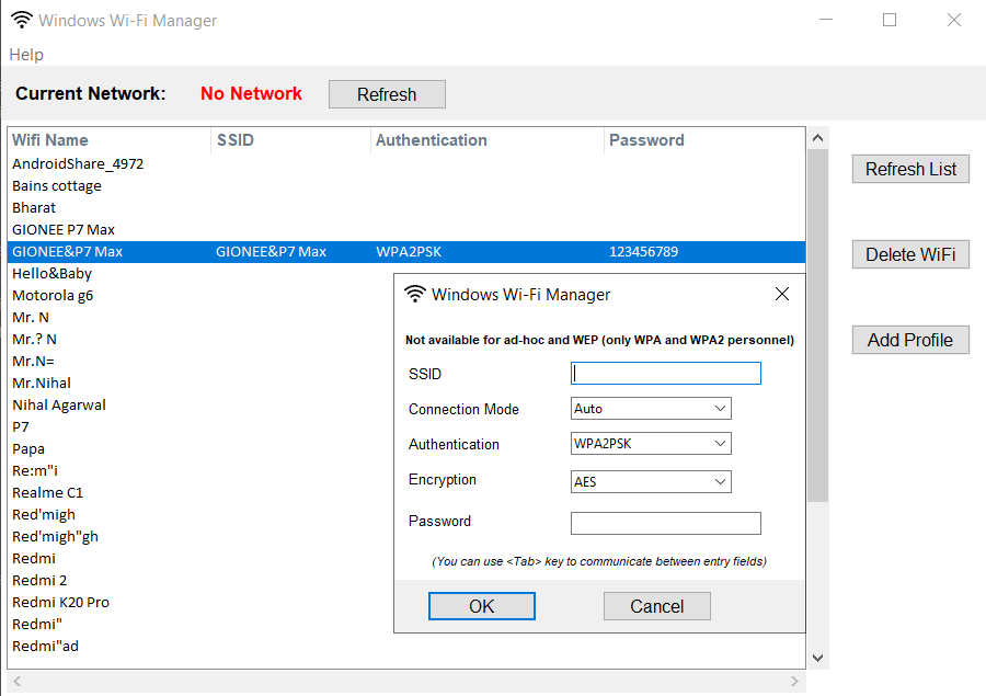 Adding Wi-Fi profile