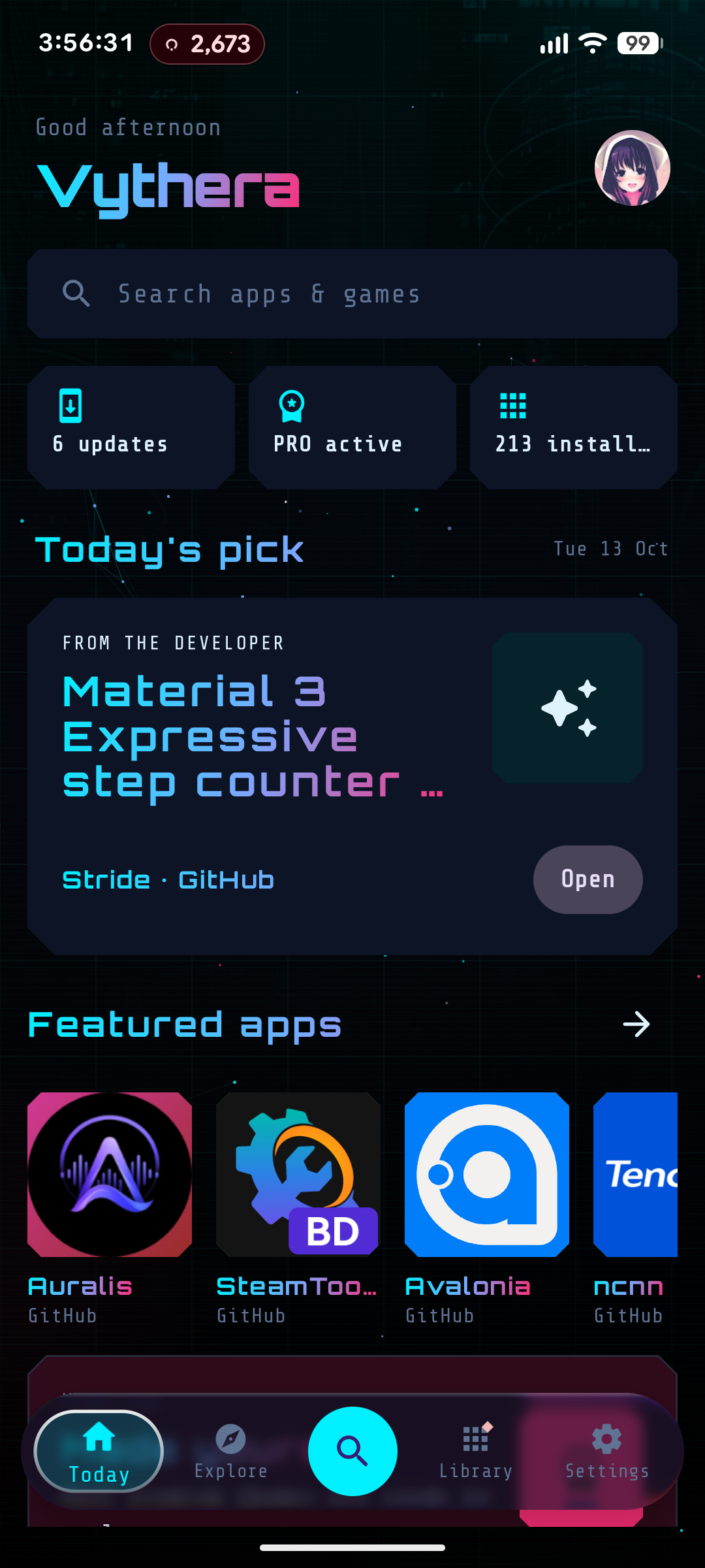 Today — Cyberpunk theme