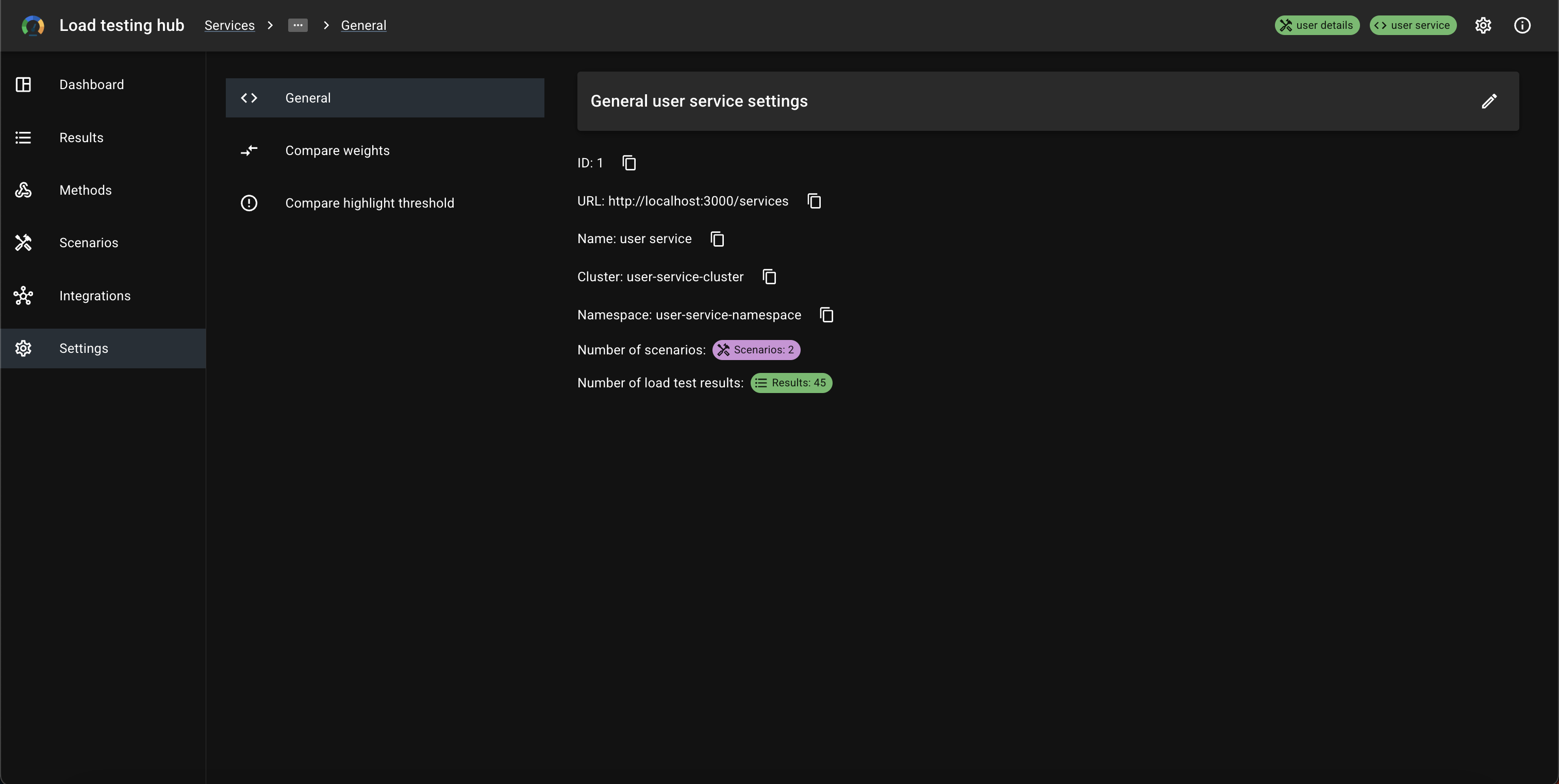General settings