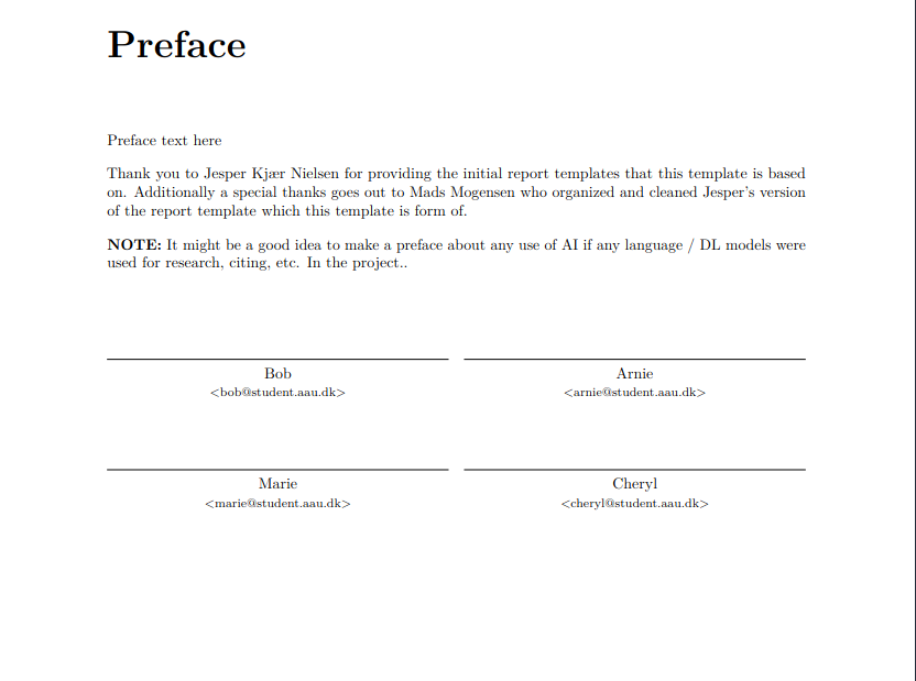 Preface with authors and mails