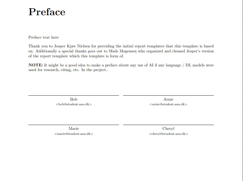 Preface with authors and mails