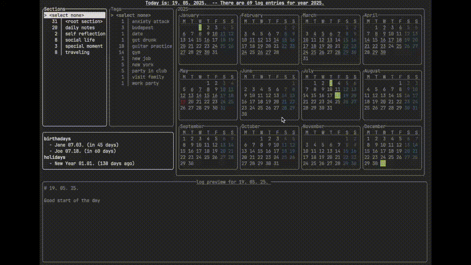 Caps-Log interface demonstration